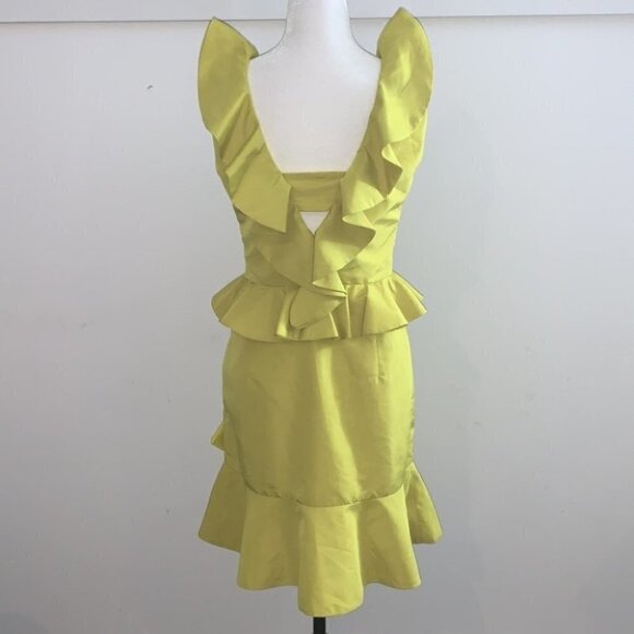 Forest Lily yellow green ruffles sleeveless mini dress size US 6 - Picture 8 of 14